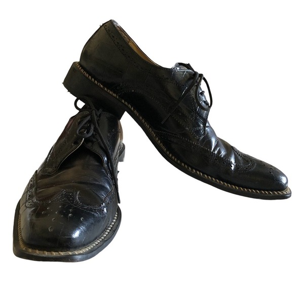 Giorgio Brutini Mens 210851 Caster Wing Tip Oxford Dress Shoes Black Size 10 M - Picture 7 of 9